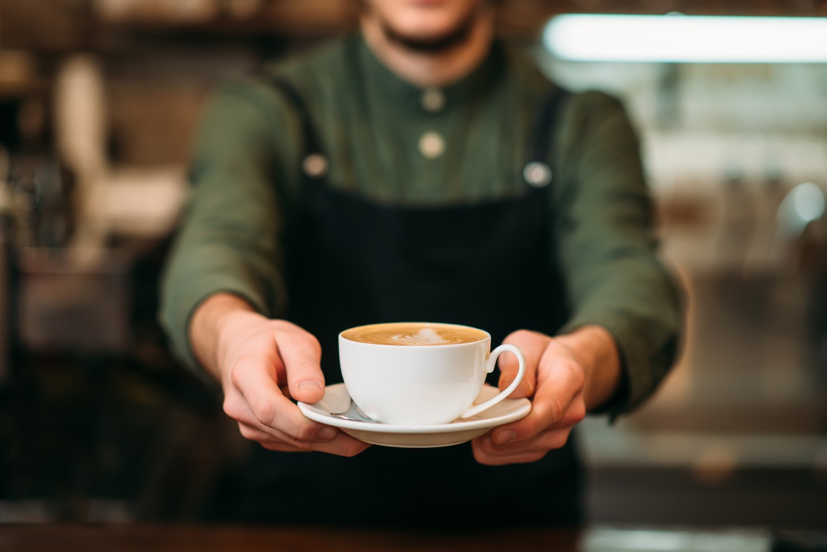 Man serving coffee